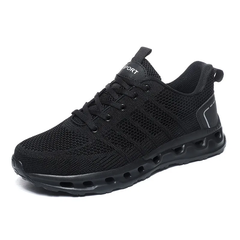 Comfortable Plus Size Casual Sneakers with Breathable Fly-Knit Mesh