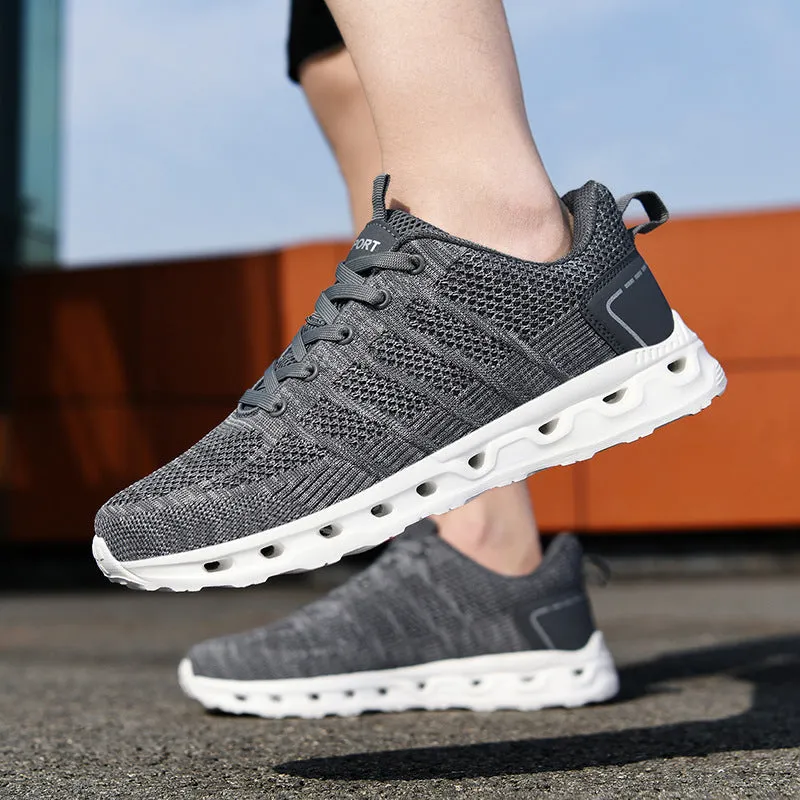 Comfortable Plus Size Casual Sneakers with Breathable Fly-Knit Mesh