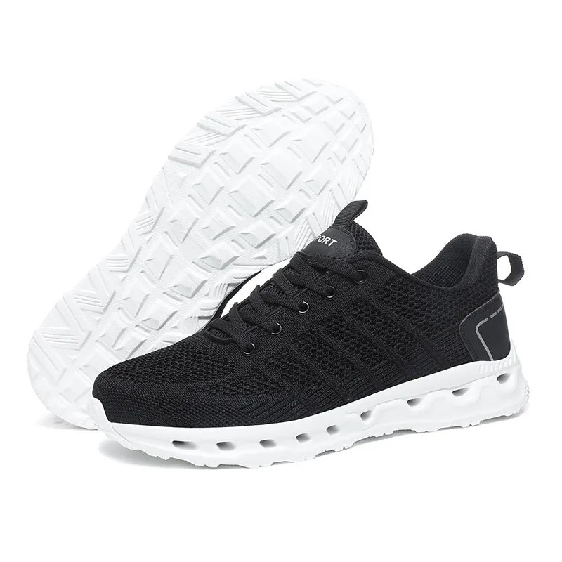 Comfortable Plus Size Casual Sneakers with Breathable Fly-Knit Mesh