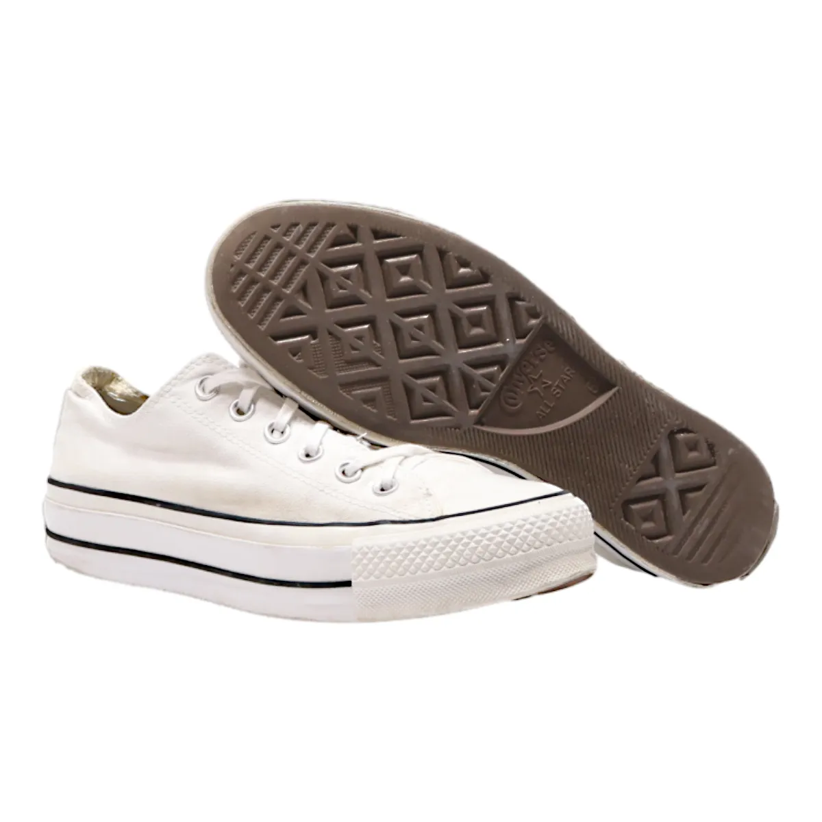 CONVERSE Chuck Taylor All Star 2018 Platform Trainers White Canvas Womens UK 6.5