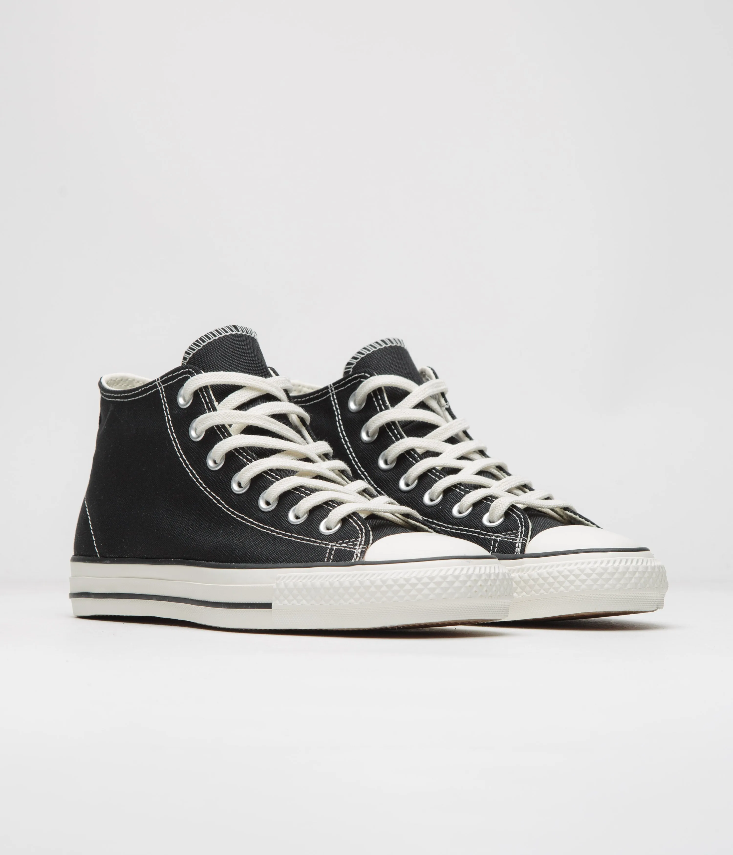Converse Cons CTAS Pro Mid Cut Off Shoes - Black / Black / Egret