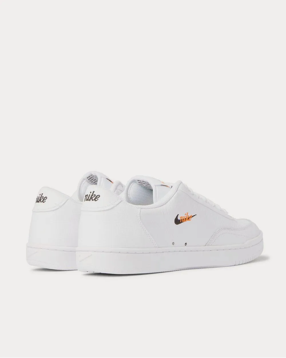 Court Vintage Premium Logo-Embroidered Textured-Leather  White low top sneakers