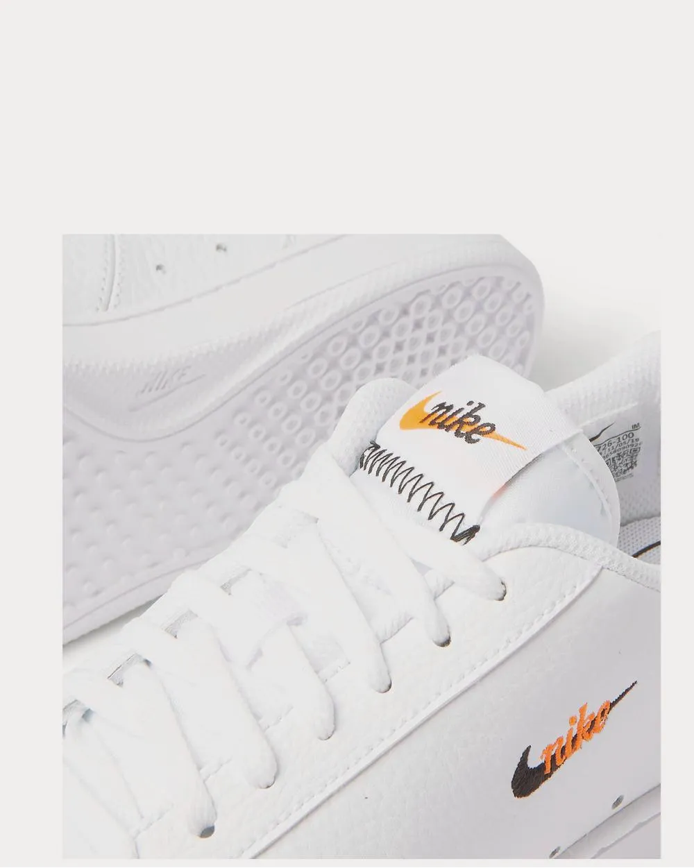 Court Vintage Premium Logo-Embroidered Textured-Leather  White low top sneakers