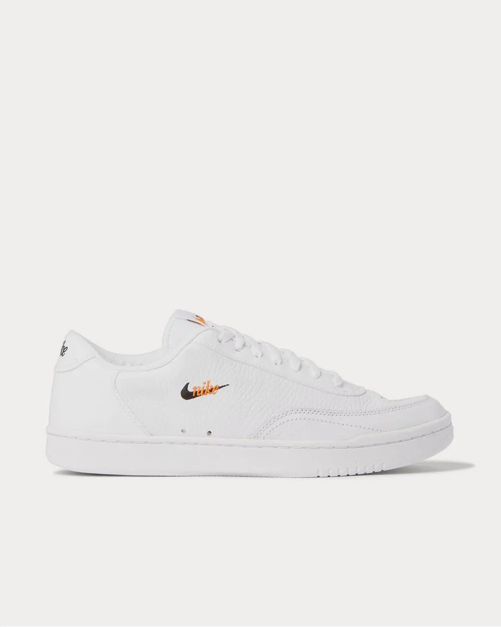 Court Vintage Premium Logo-Embroidered Textured-Leather  White low top sneakers