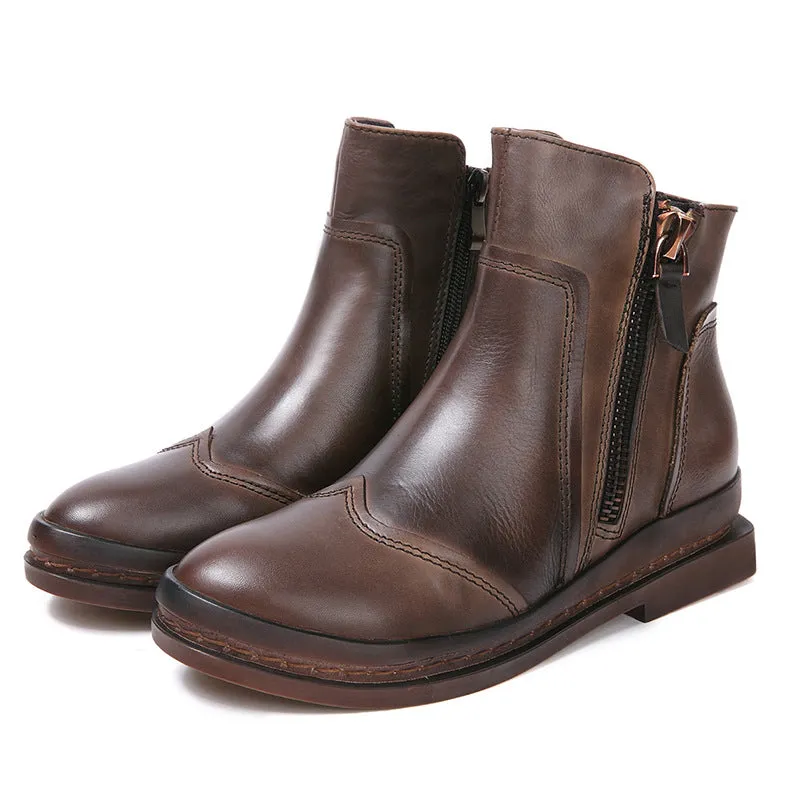 Cow Leather Women Short Boots | Gift Shoes