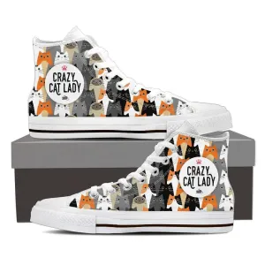 Crazy Cat Lady High/Low Top Classic Canvas Tennis Shoes