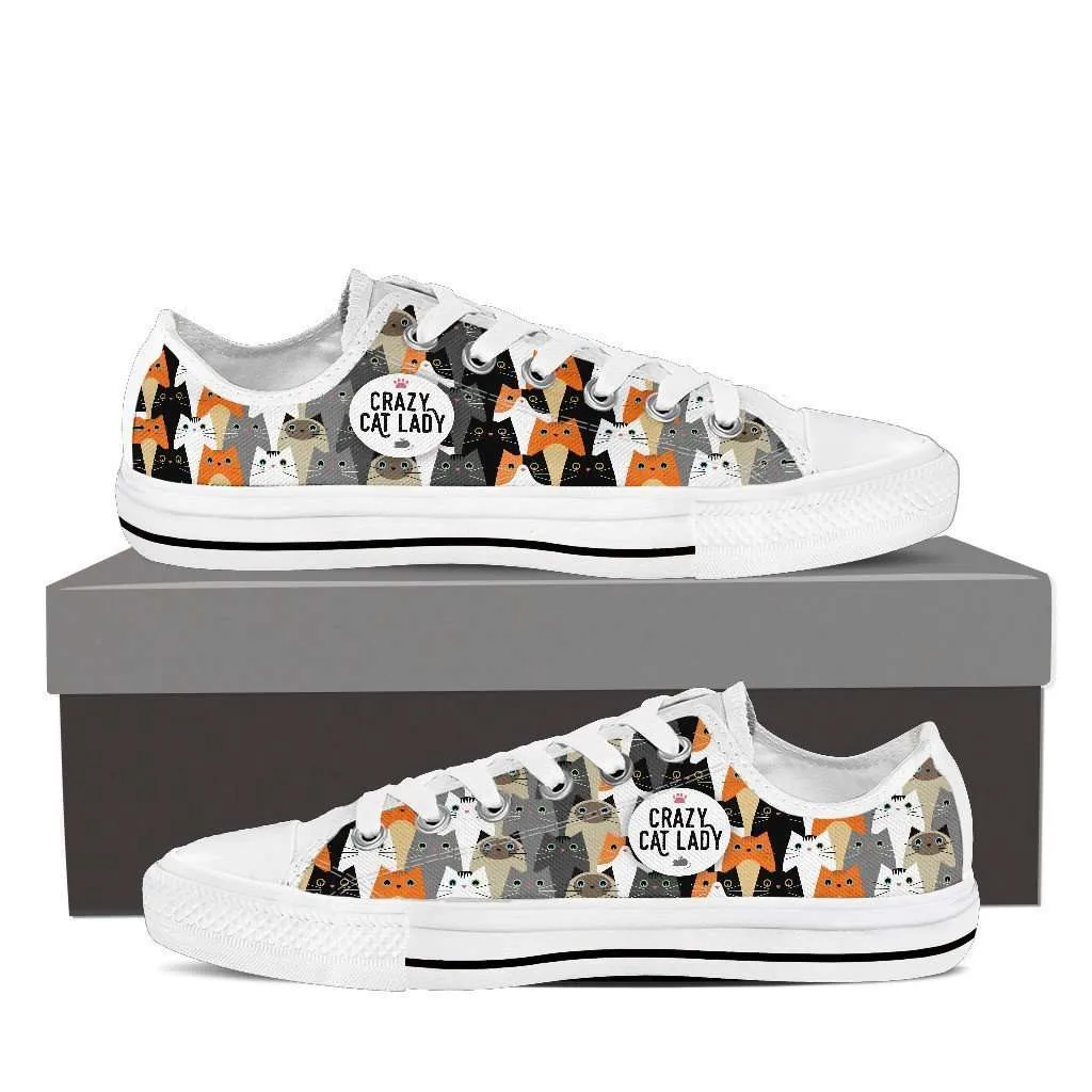 Crazy Cat Lady High/Low Top Classic Canvas Tennis Shoes