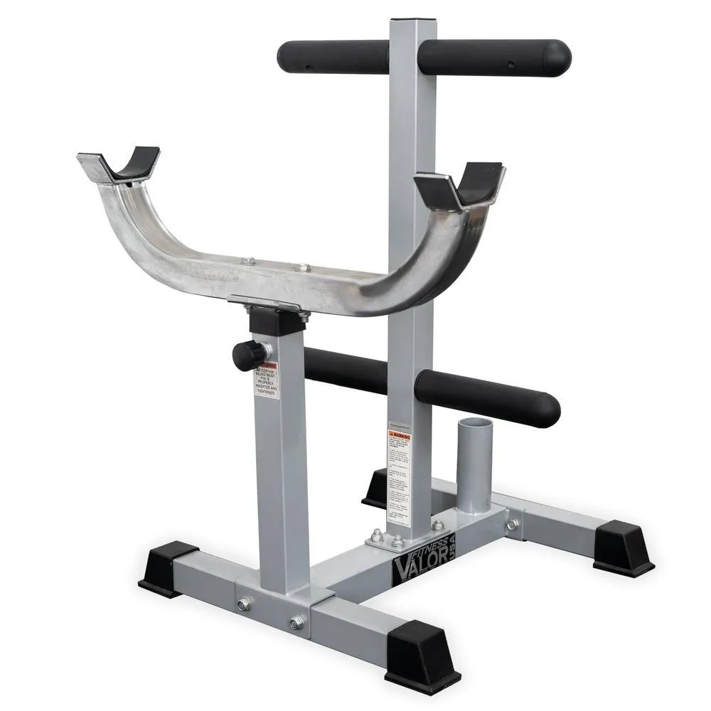 Curl Bar Stand w/ Olympic Plate and Barbell Storage