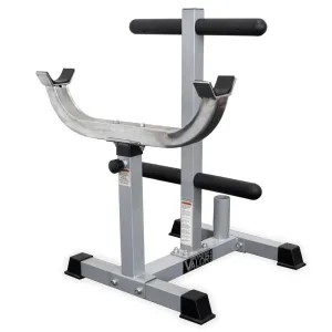 Curl Bar Stand w/ Olympic Plate and Barbell Storage