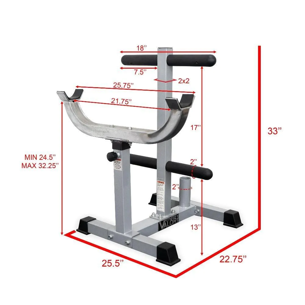 Curl Bar Stand w/ Olympic Plate and Barbell Storage