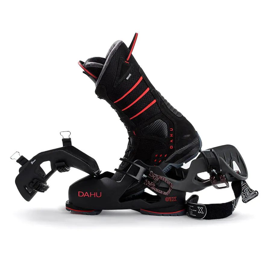 DAHU Mens Ski Boots  - Écorce 01X (Basalt Black - Black - Red)