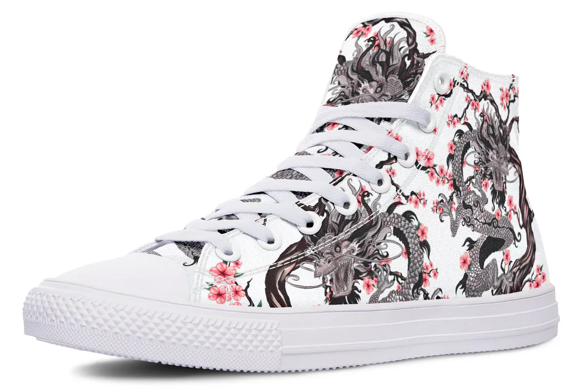 Dragon And Pink Cherry Blossom