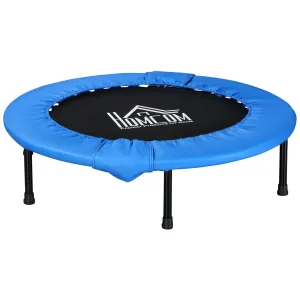 EASYCOMFORT Trampolino Elastico Fitness Pieghevole da Giardino, Φ101.5 x 23cm, Blu e Nero