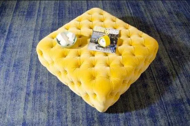 European  Extravagant Velvet Entrance Ottoman