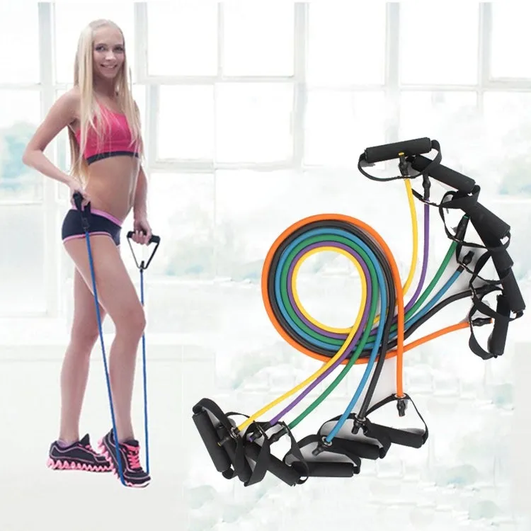Fitness Exercise Resistance Bands Stretch Elastic Rope Workout Yoga Rally Muscle Training Exercise Rope, Size:5*10*1200mm, Random Color Delivery