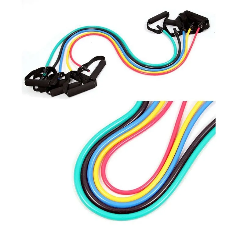 Fitness Exercise Resistance Bands Stretch Elastic Rope Workout Yoga Rally Muscle Training Exercise Rope, Size:5*10*1200mm, Random Color Delivery