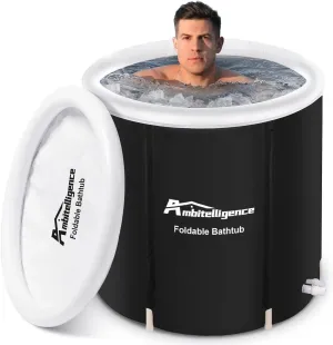 Fitness Rehab Ice Tub Recovery Ice Tub Foldable Bathtub Outdoor Portable Cold Water Therapy Tub Fitness Rehab Ice Tub For Athletes Long Lasting Insulated Ice Tub, Spa Soaking Bucket