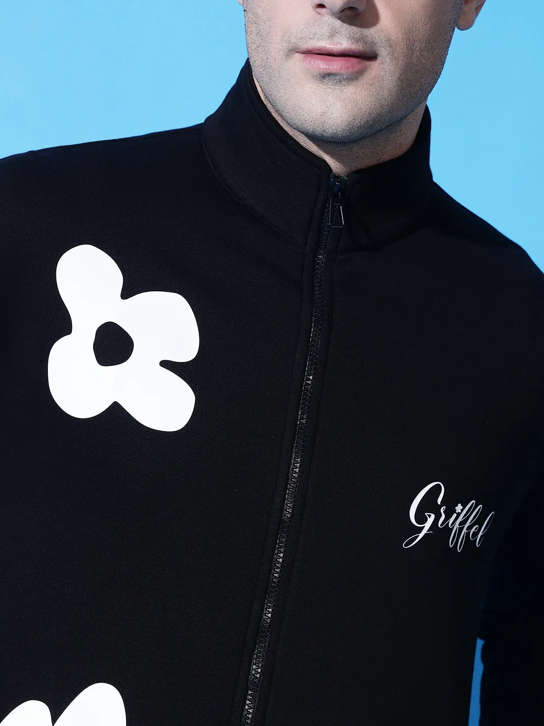 FLOWER Print Zipper Tracksuit