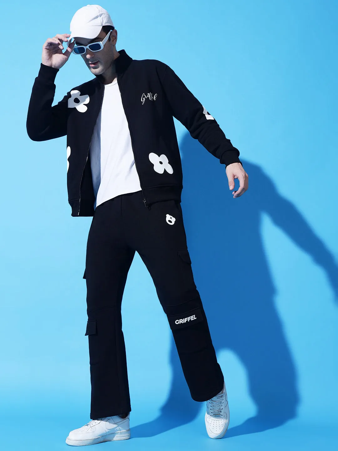 FLOWER Print Zipper Tracksuit
