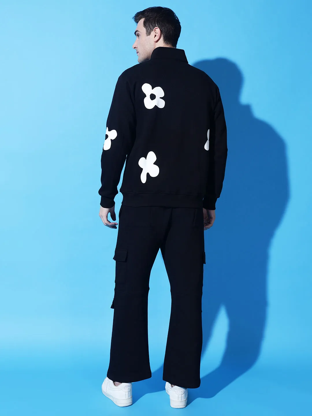 FLOWER Print Zipper Tracksuit