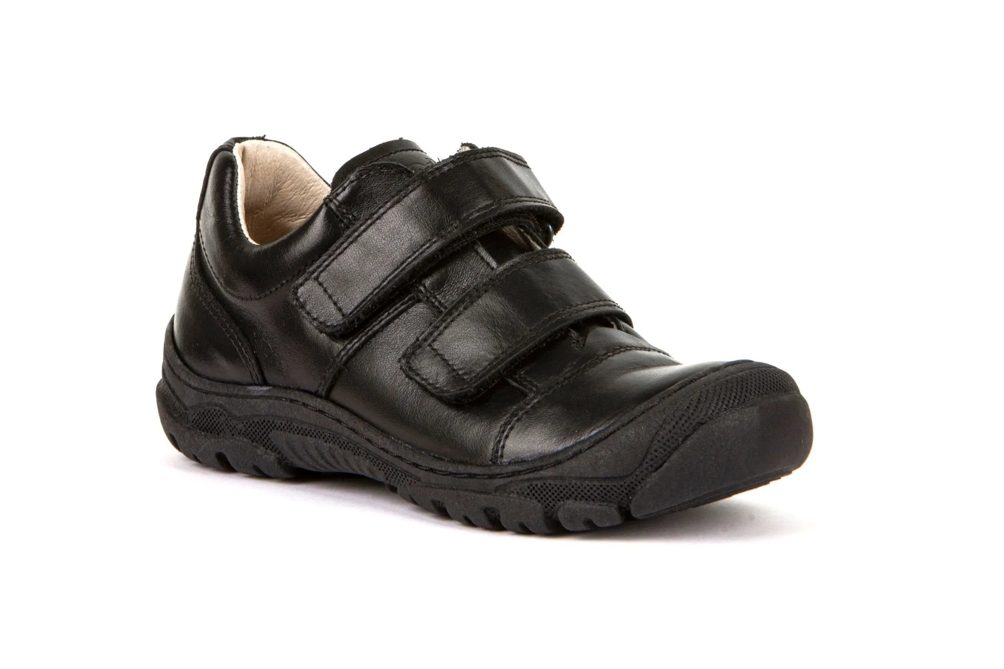Froddo: Leo Velcro School Shoes - Black Leather