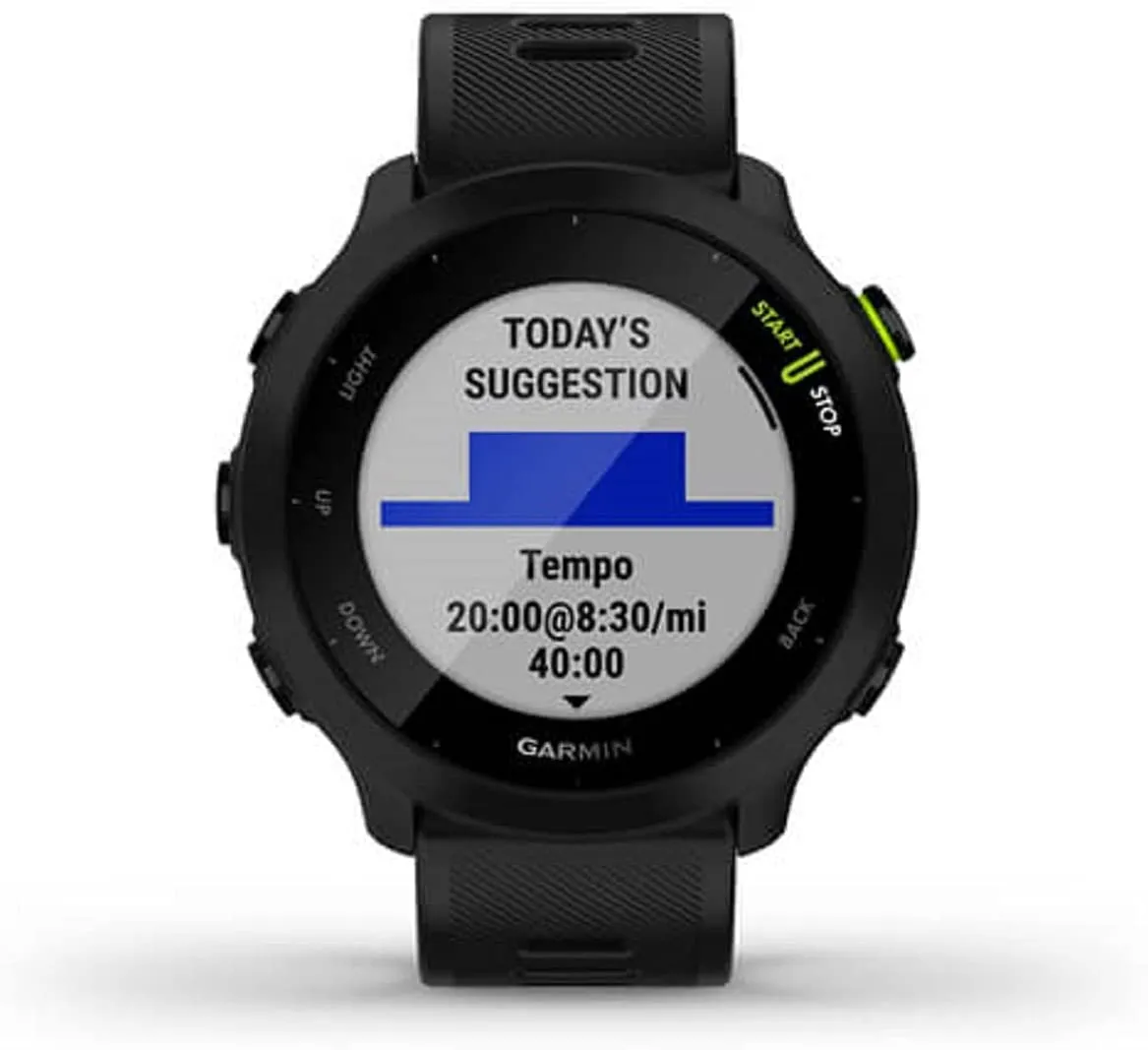 Garmin Forerunner 55, GPS Running Watch, Black, Sunlight Visible Display