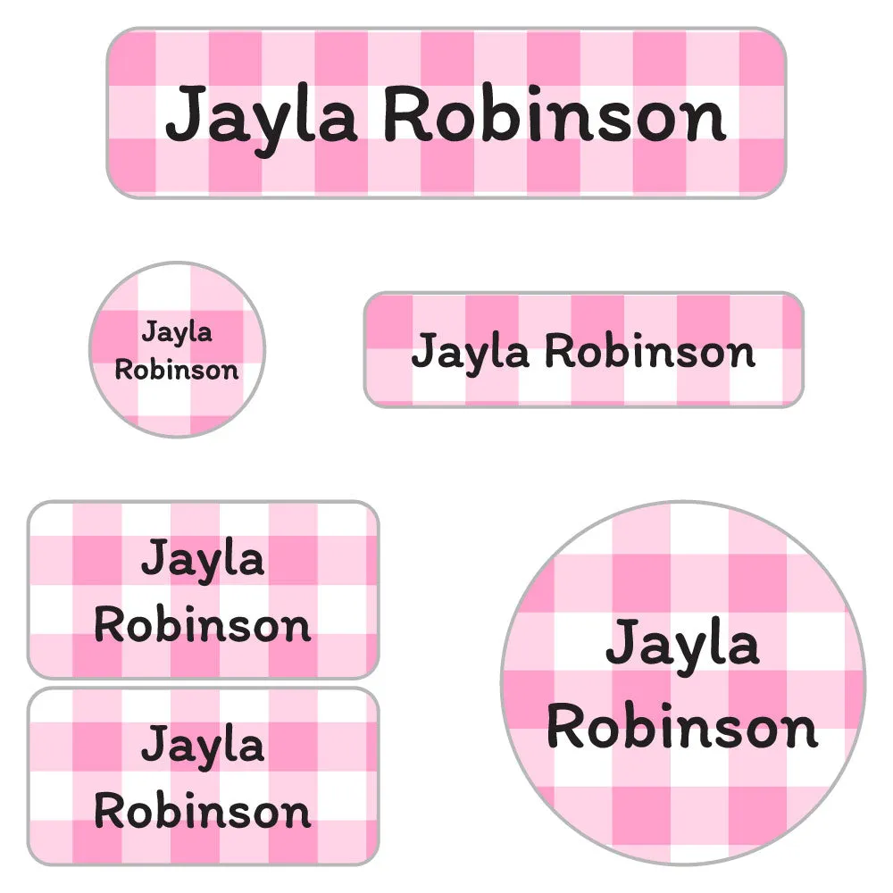 Gingham Daycare Labels Pack