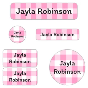 Gingham Daycare Labels Pack