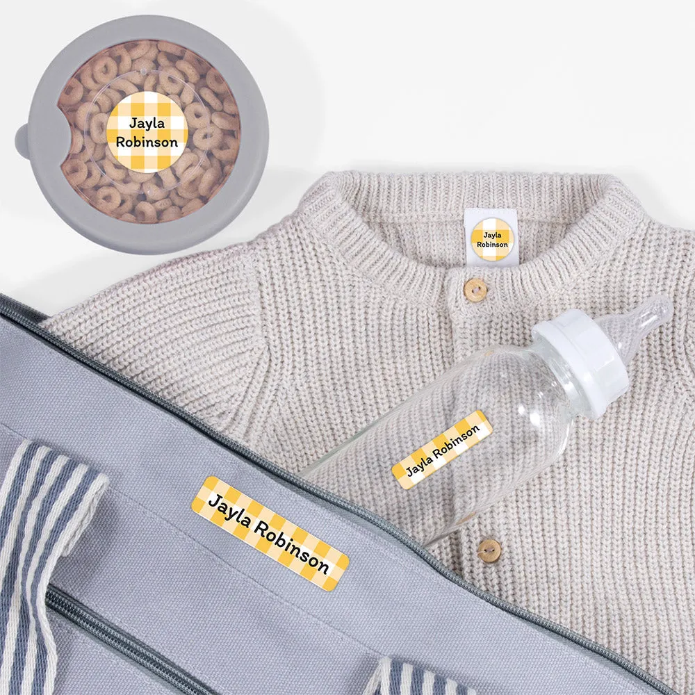 Gingham Daycare Labels Pack