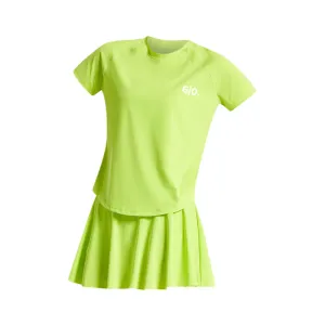 Green stretchy material shirt and skirt set (without bra)