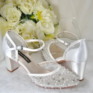 Hand Beaded Block Heels