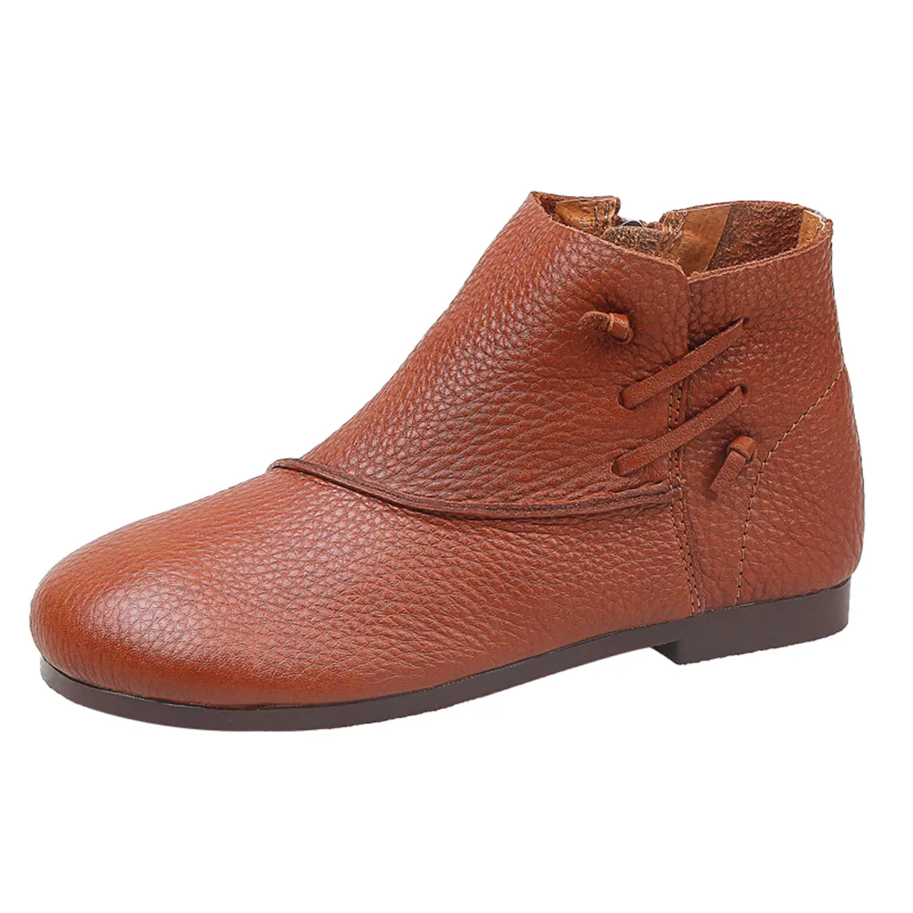 Handmade Leather Retro Casual Soft Bottom Ankle Boots | Gift Shoes