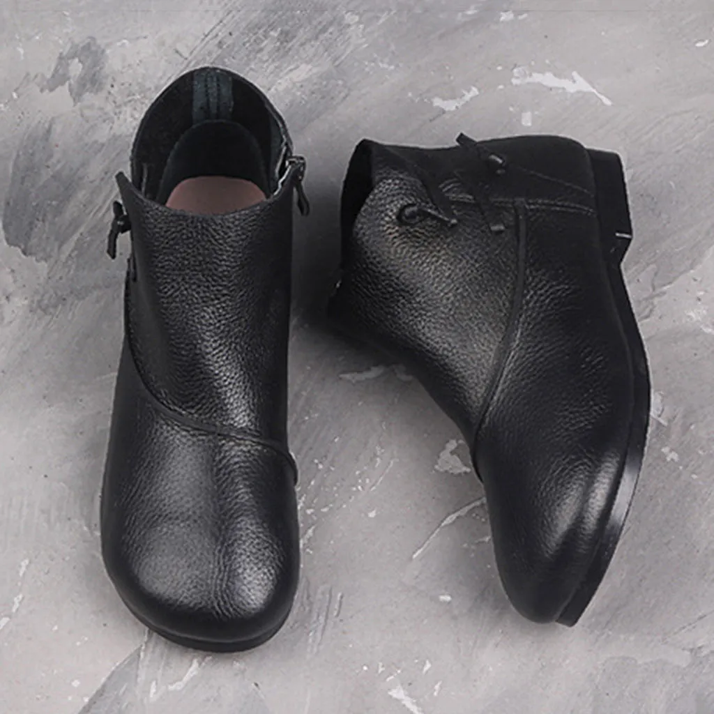Handmade Leather Retro Casual Soft Bottom Ankle Boots | Gift Shoes