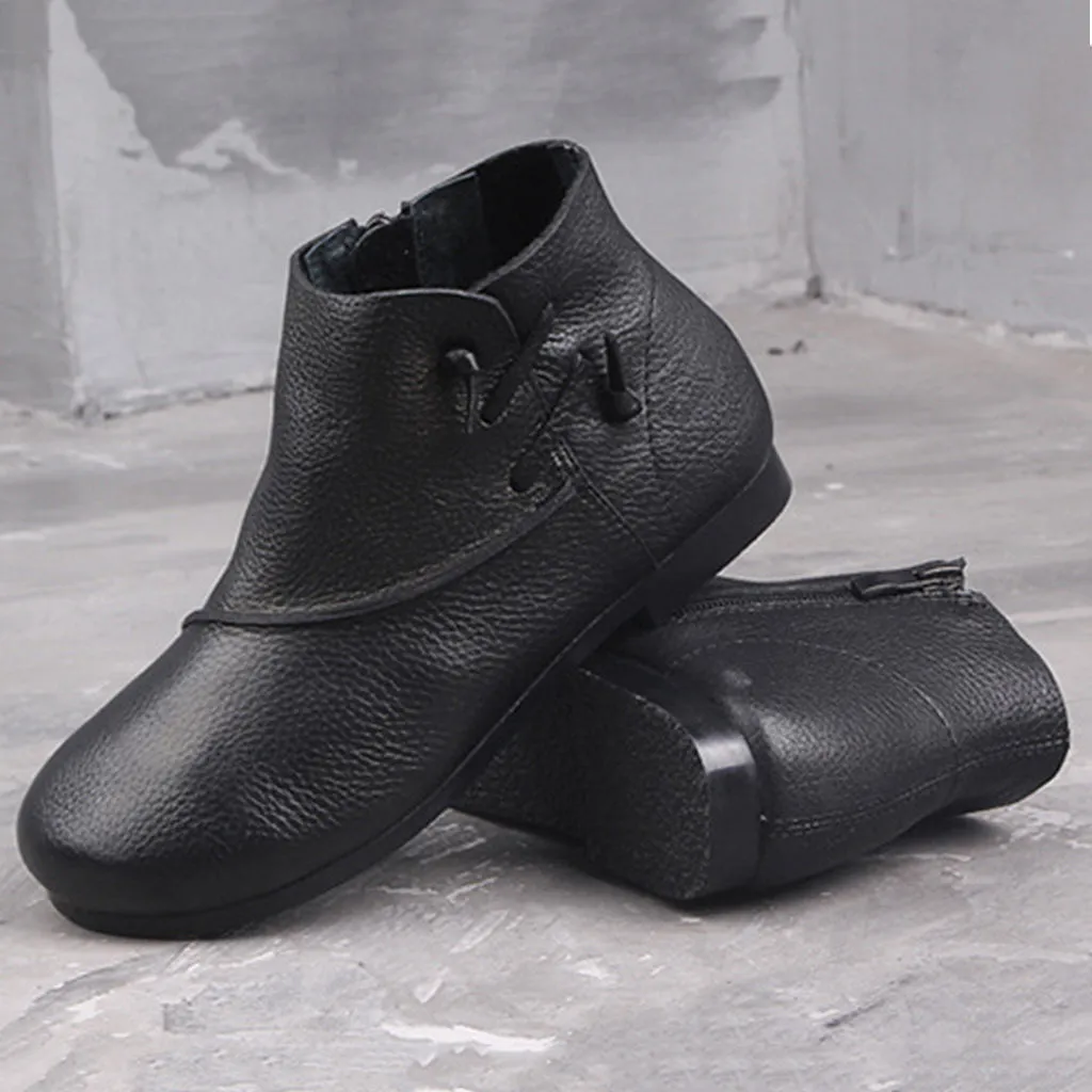 Handmade Leather Retro Casual Soft Bottom Ankle Boots | Gift Shoes