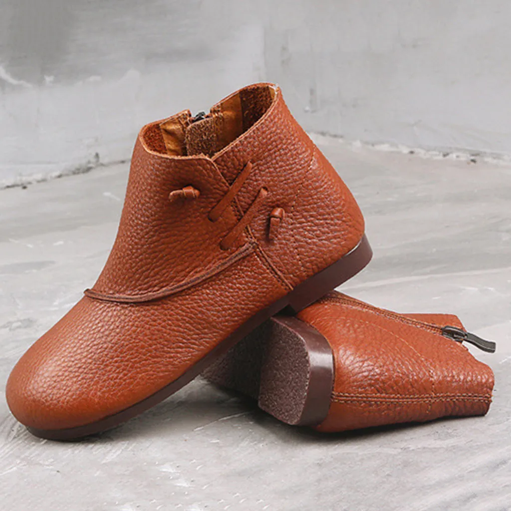 Handmade Leather Retro Casual Soft Bottom Ankle Boots | Gift Shoes