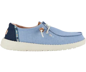 HEYDUDE Wendy Chambray Boho Canvas Shoe - Blue