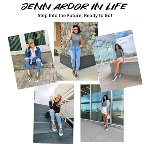 JENN ARDOR Women's Slip On Sneakers Fashion Flats Shoes Comfortable Casual Shoes for Walking