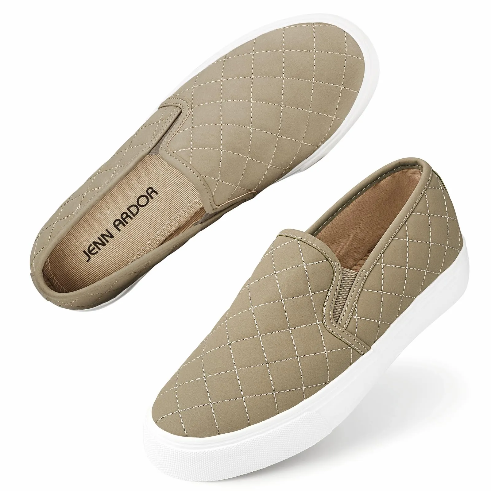 JENN ARDOR Women's Slip On Sneakers Fashion Flats Shoes Comfortable Casual Shoes for Walking