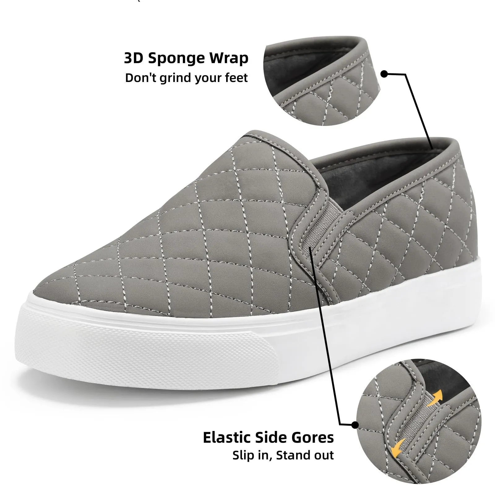 JENN ARDOR Women's Slip On Sneakers Fashion Flats Shoes Comfortable Casual Shoes for Walking