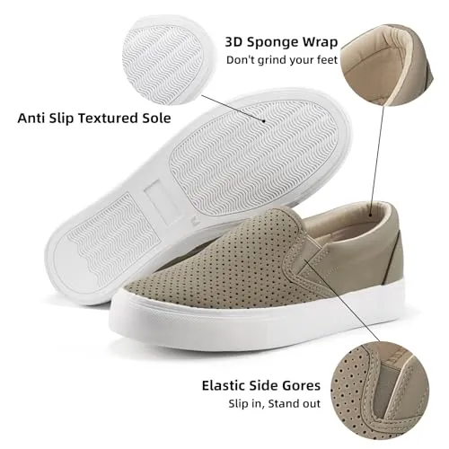 JENN ARDOR Women's Slip On Sneakers Fashion Flats Shoes Comfortable Casual Shoes for Walking