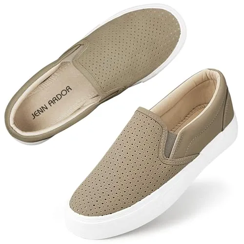 JENN ARDOR Women's Slip On Sneakers Fashion Flats Shoes Comfortable Casual Shoes for Walking