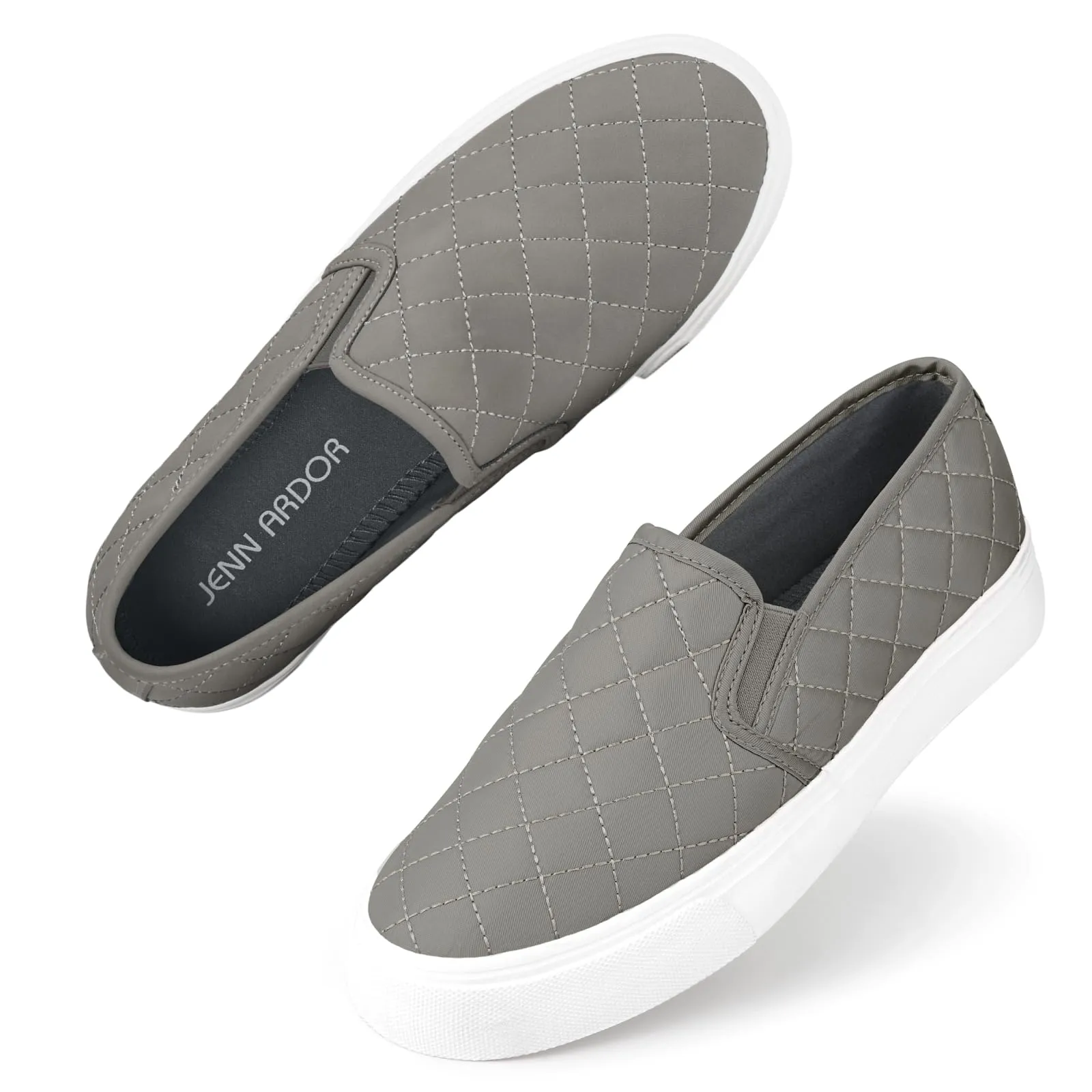 JENN ARDOR Women's Slip On Sneakers Fashion Flats Shoes Comfortable Casual Shoes for Walking