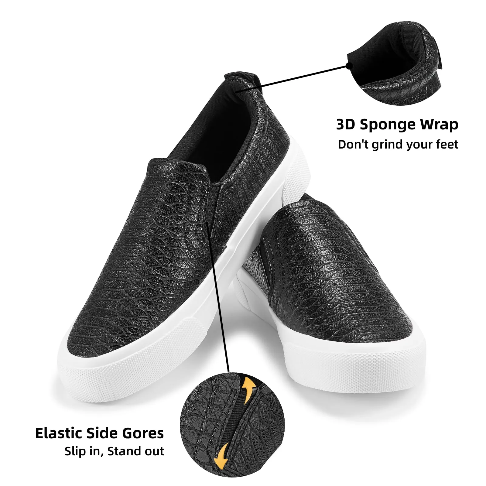 JENN ARDOR Women's Slip On Sneakers Fashion Flats Shoes Comfortable Casual Shoes for Walking