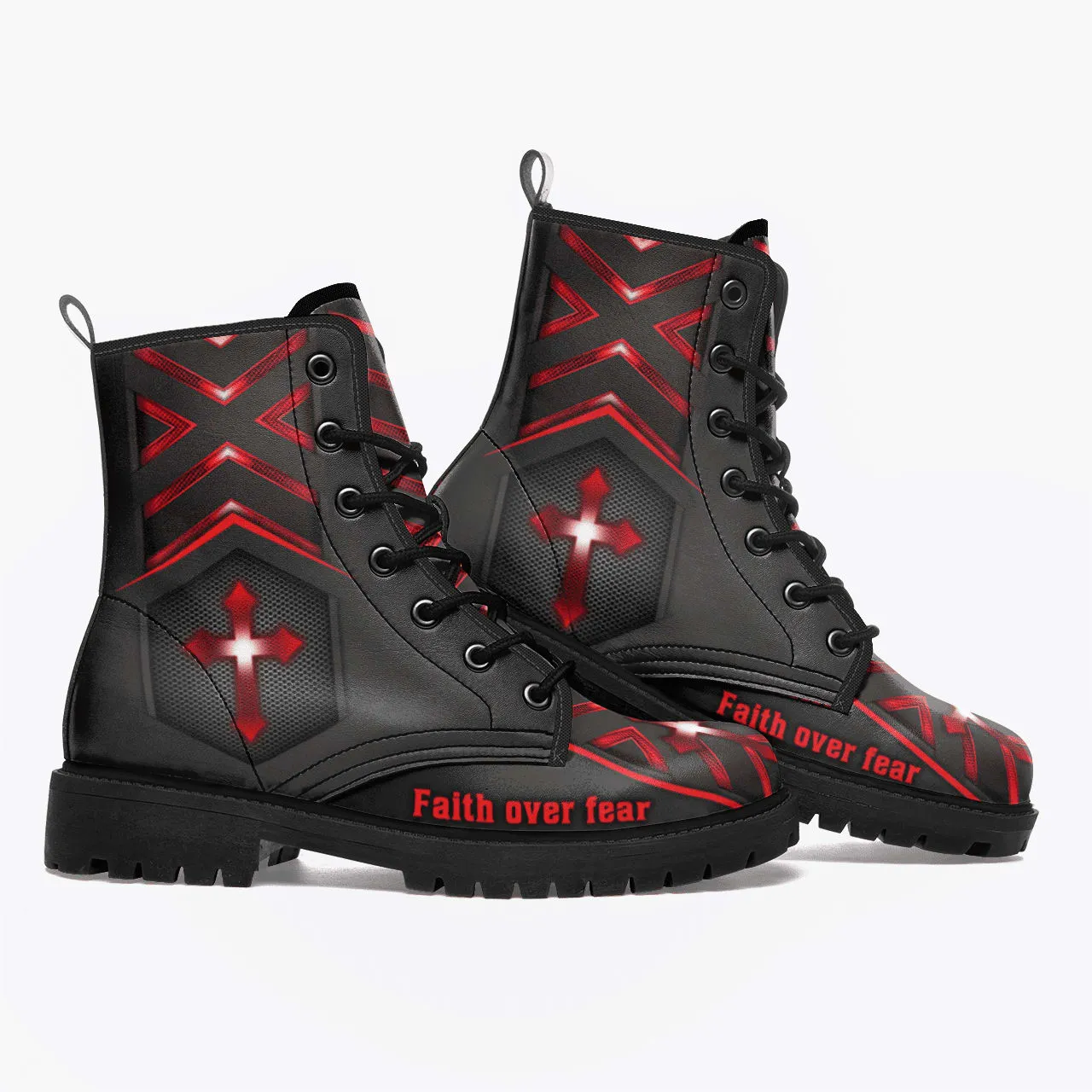 Jesus Faith Over Fear Leather Boots