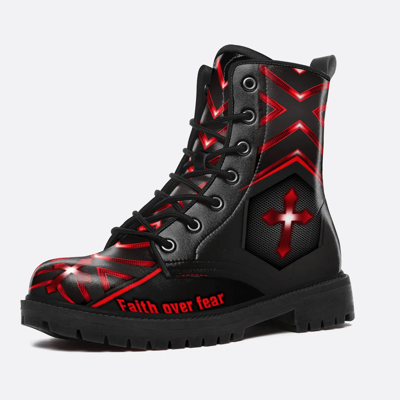 Jesus Faith Over Fear Leather Boots