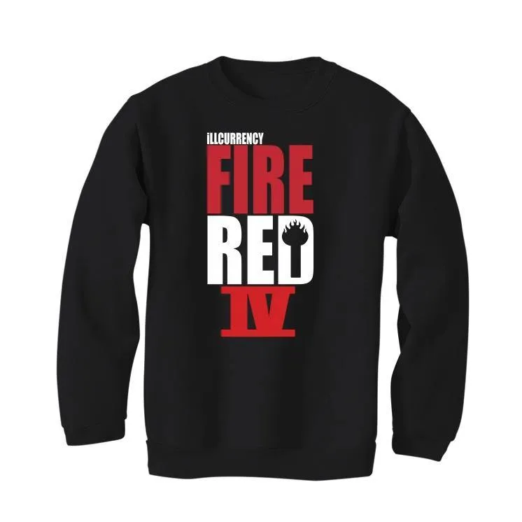 Jordan 4 Retro Fire Red (2020) Black T-Shirt (fire red)