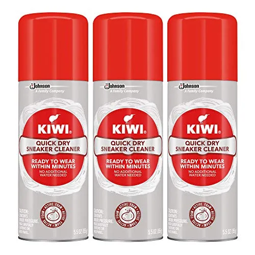 KIWI Quick Dry Shoe Cleaner | Use for Dirt on Sneakers, Tennis Shoes, Running Shoes and More | 5.5 Oz | Pack of 3