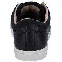 LACOSTE - STRAIGHTSET BLACK LEATHER SNEAKERS **FREE SHIPPING**