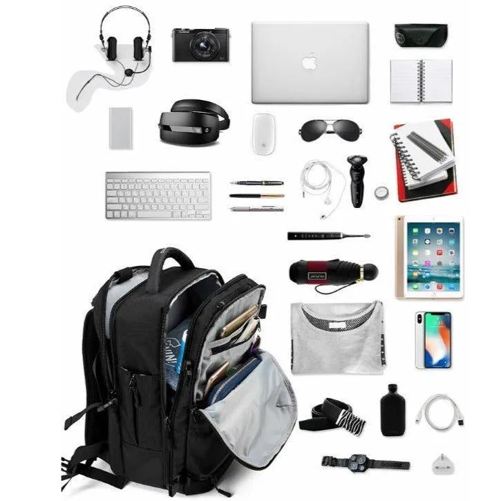 Large Men Laptop Backpack with USB Port Anti Theft