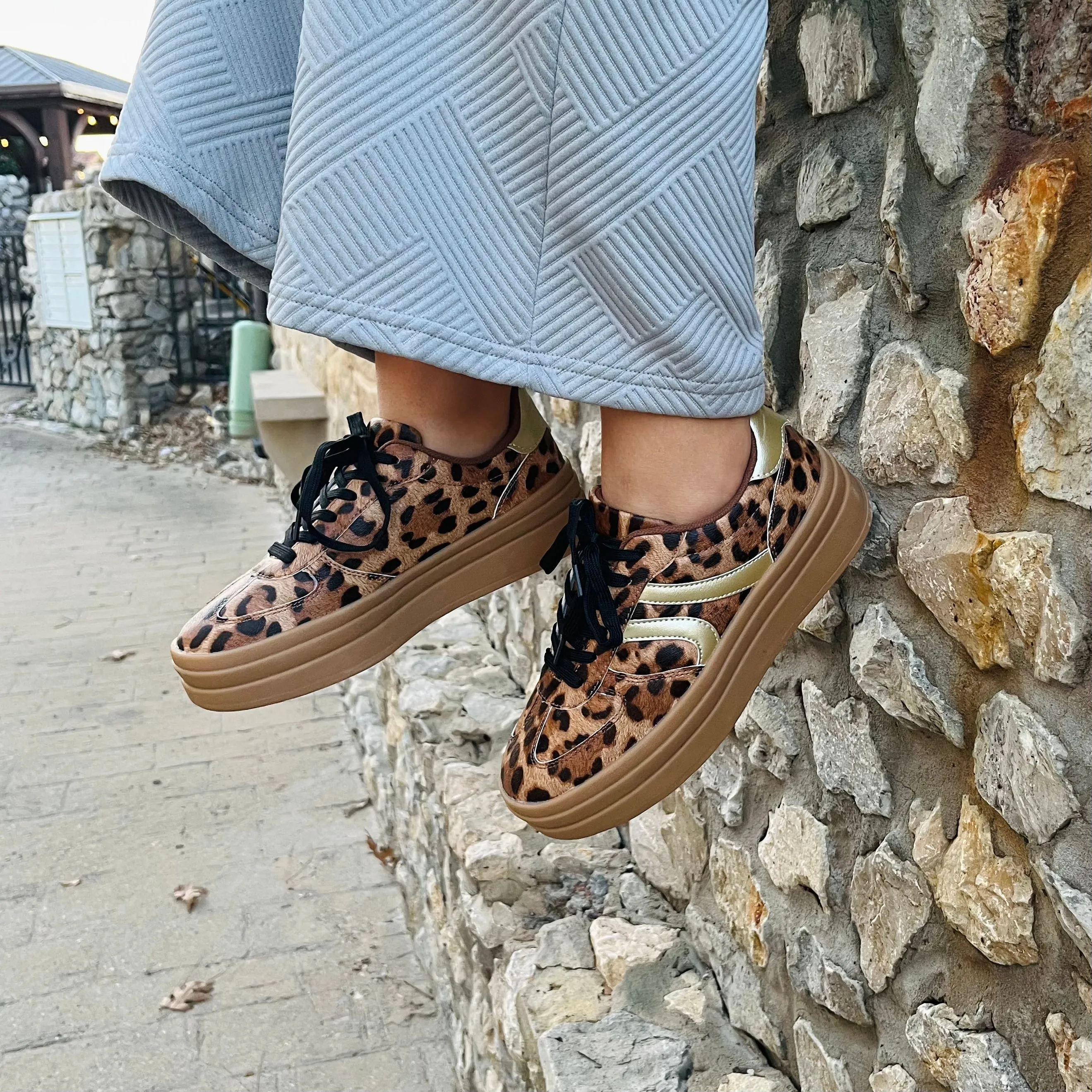 Leopard Affair Double Strip Platform Sneakers